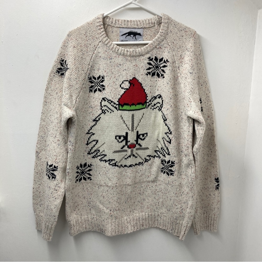 Character Hero Grumpy Cat Holiday Unisex Crew Neck Sweater Size L